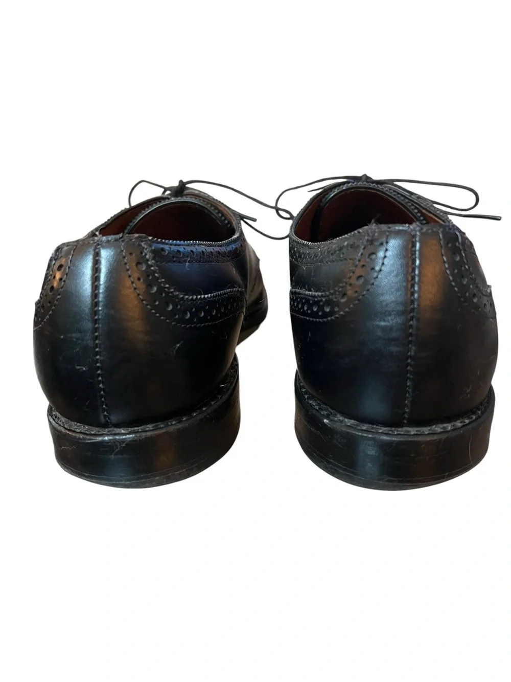 Allen Edmonds Shoes Men 11 D Black Sanford Brogue Leather Cap Toe Oxford 6517